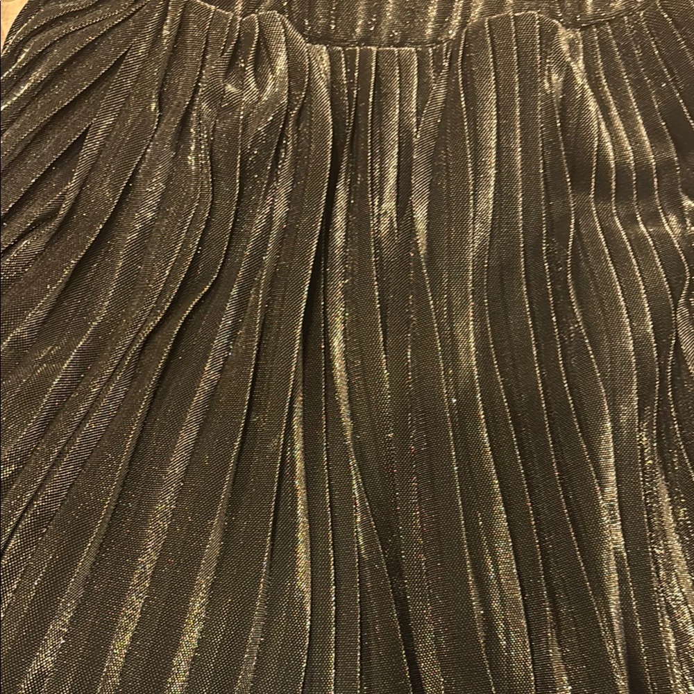 Green A-Line Pleated Skirt for Cocktail Night Out
